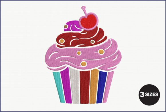Colorful Cupcake Embroidery