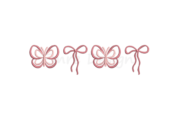 Coquette Butterfly Embroidery Design