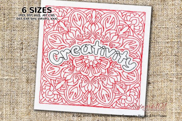Creativity Word Embroidery Design
