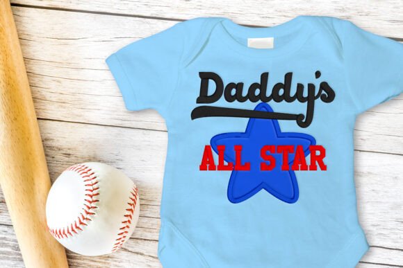 Daddy’s All Star Applique Embroidery