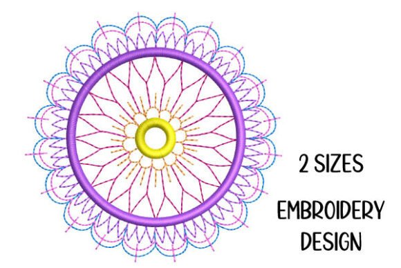 Delicate Mandala Flower Small Embroidery