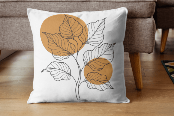 Elegant Flower with Leaves Embroidery