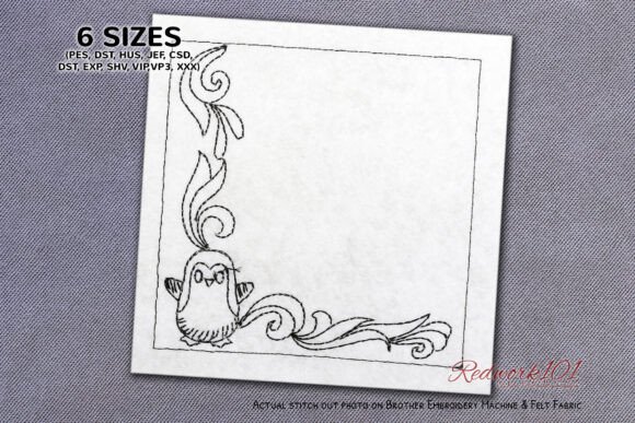 Enchanting Penguin Border Embroidery Design