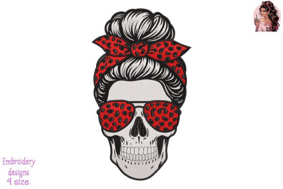 Firefighter Leopard Skull Embroidery