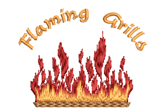 Flaming Grills Embroidery Design