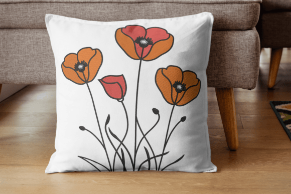 Flower with Leaves Embroidery Designs