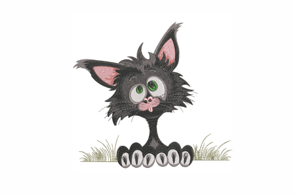 Frazzled Cat Embroidery Design