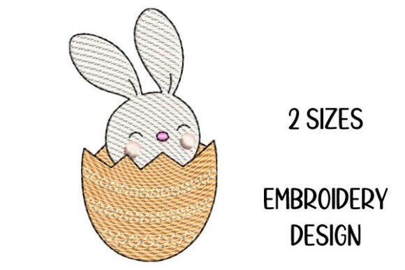 Laughing Bunny Easter Egg Embroidery