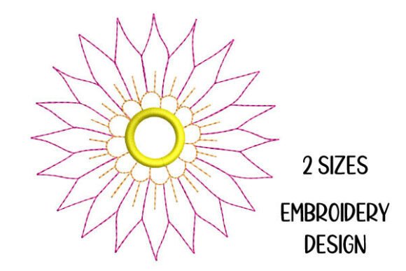 Minimal Mandala Flower Embroidery Design