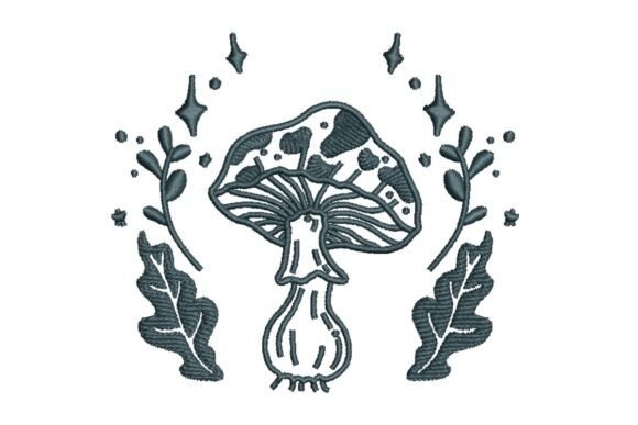 Mystical Forest Mushroom Embroidery Design