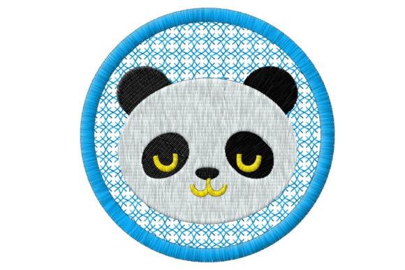 Panda Face Knockdown Stitch Embroidery