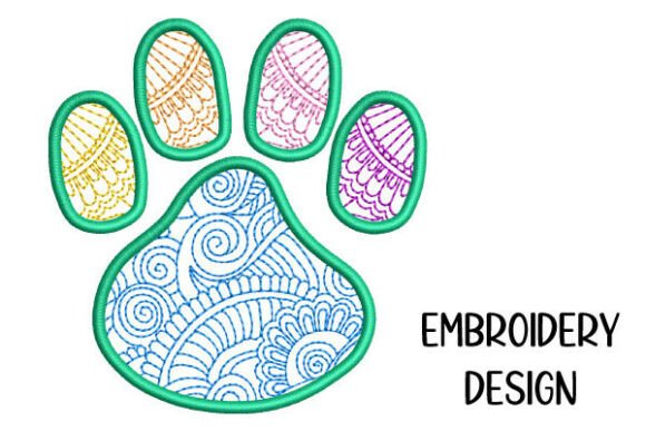 Paw Print – Mandala Style Embroidery