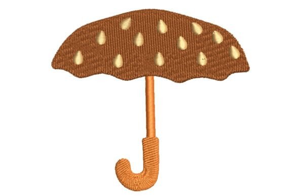 Rainy Day Umbrella Embroidery Design
