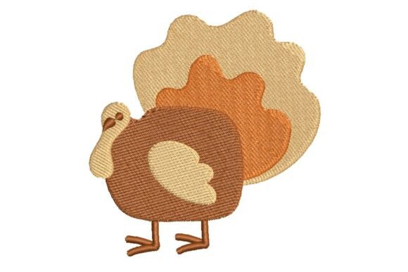 Simple Thanksgiving Turkey Embroidery Design