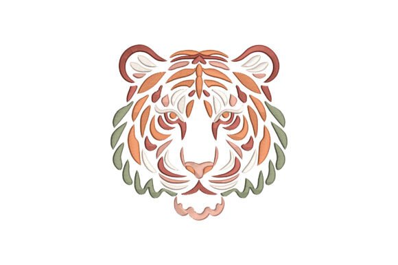 Tiger Floral Embroidery