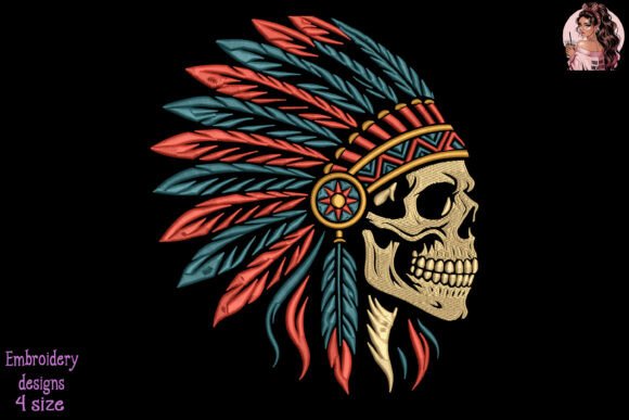 Tribal Skull Chief Embroidery