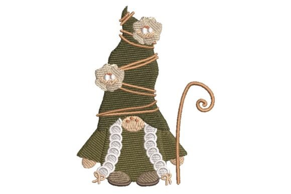 Whimsical Spring Garden Gnome Embroidery Design